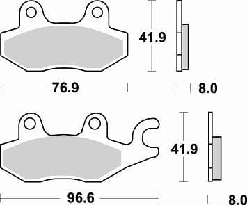 725SM1-Sunstar Sprockets and Chains-725SM1 Urban Series Semi-Metallic Pads Front Right