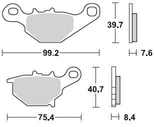 905CM44-Sunstar Sprockets and Chains-905CM44 Challenge Series Sintered Pads Rear