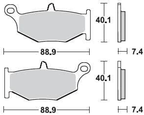 924CM56-Sunstar Sprockets and Chains-924CM56 Rear Challenge Series Sintered Pads
